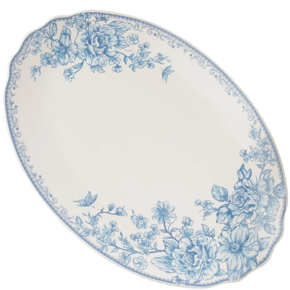 ❤️ New Pioneer Woman Agatha Blue Floral Oval Platter